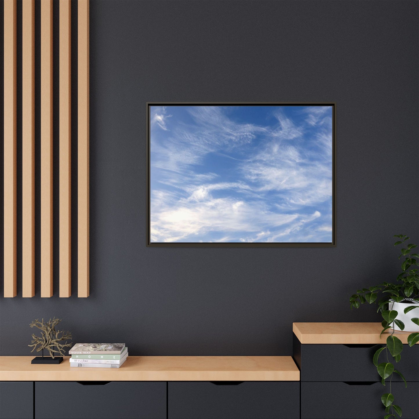 Ethereal Blue Tapestry - Unique Stretched Canvas Wall Art
