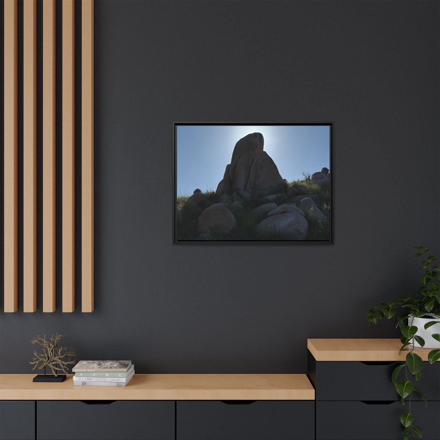 Boulder Silhouette - Unique Stretched Canvas Wall Art
