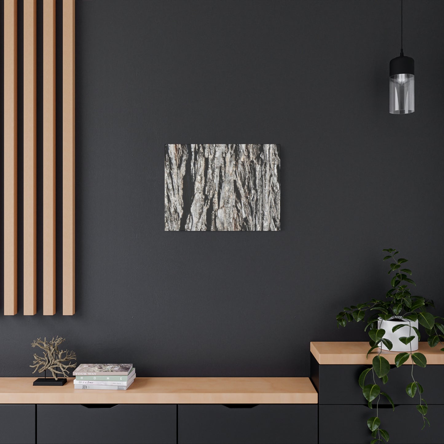 Bark Layers in Monochrome - Unique Frameless Canvas Wall Art