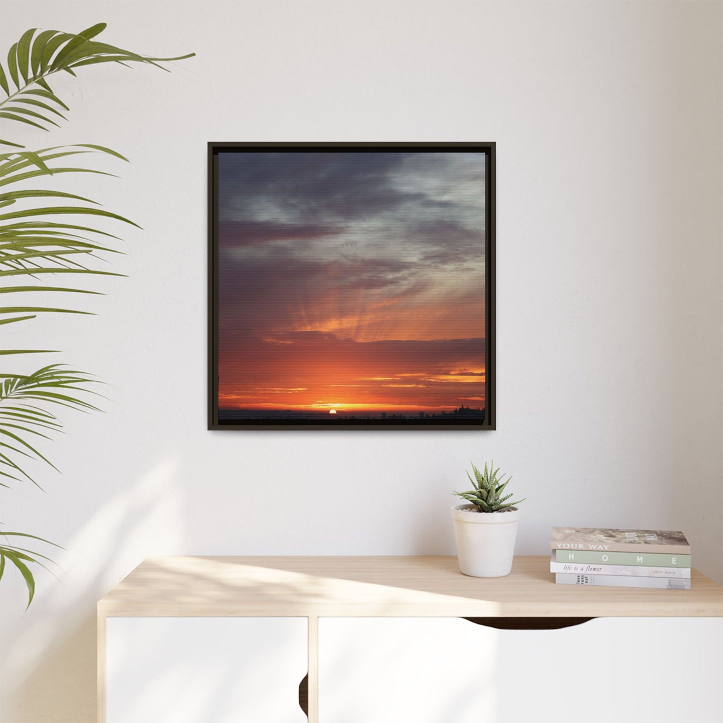 Fiery Horizon - Unique Stretched Canvas Wall Art