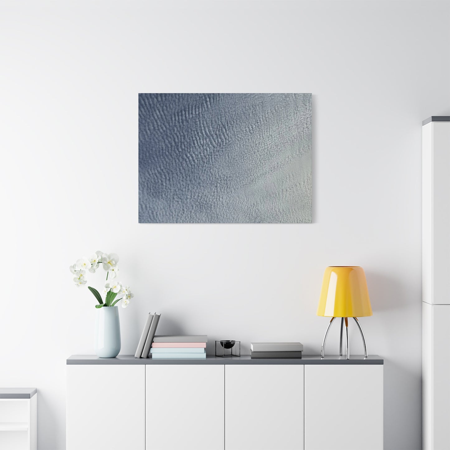 Undulating Whispers of Cerulean - Unique Frameless Canvas Wall Art