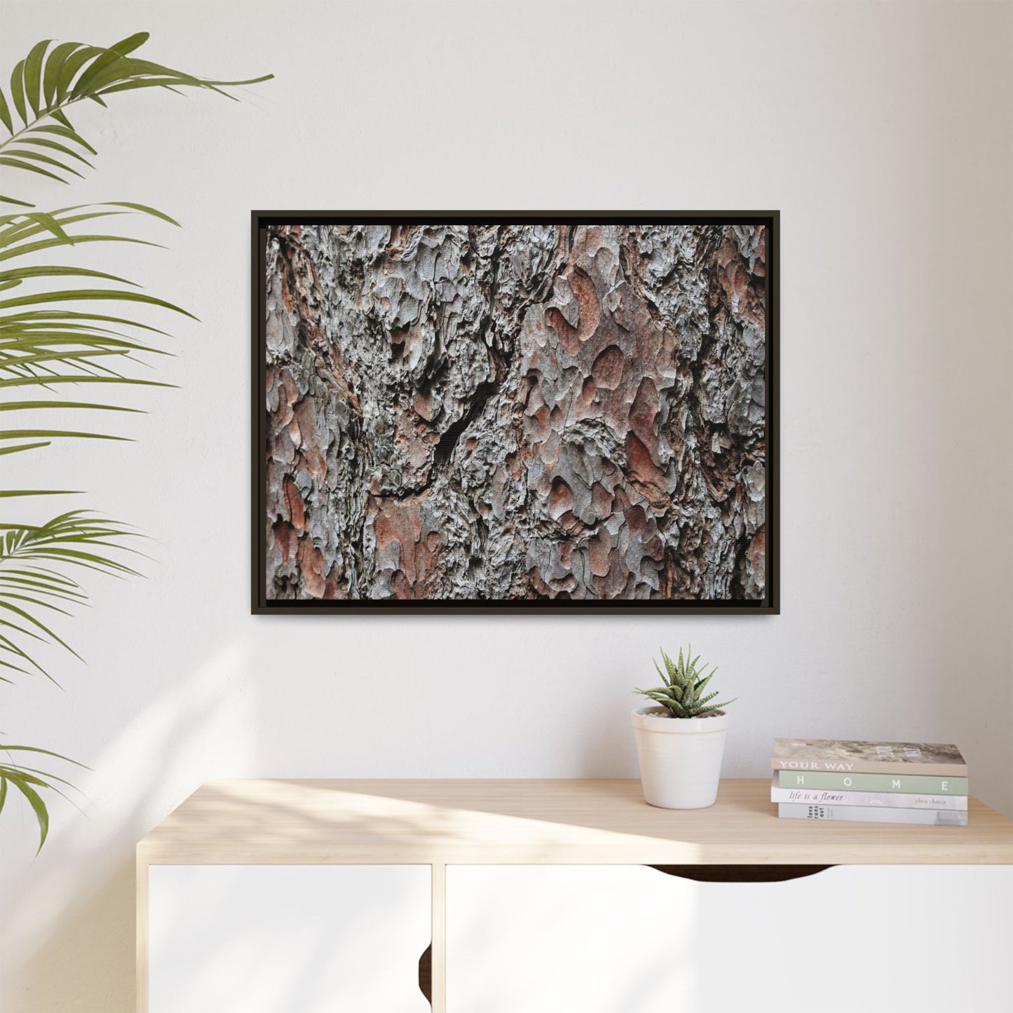 Bark Texture Symphony - Unique Stretched Canvas Wall Art