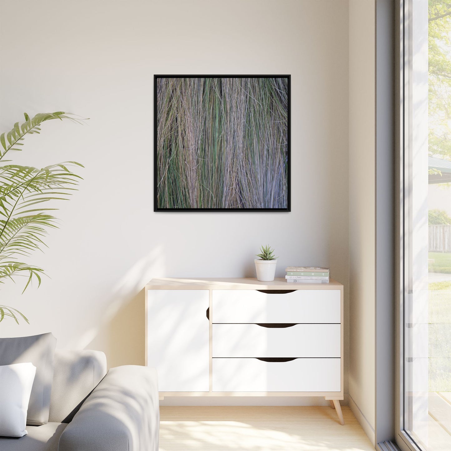 Whispers of Silver Grass - Unique Stretched Canvas Wall Art