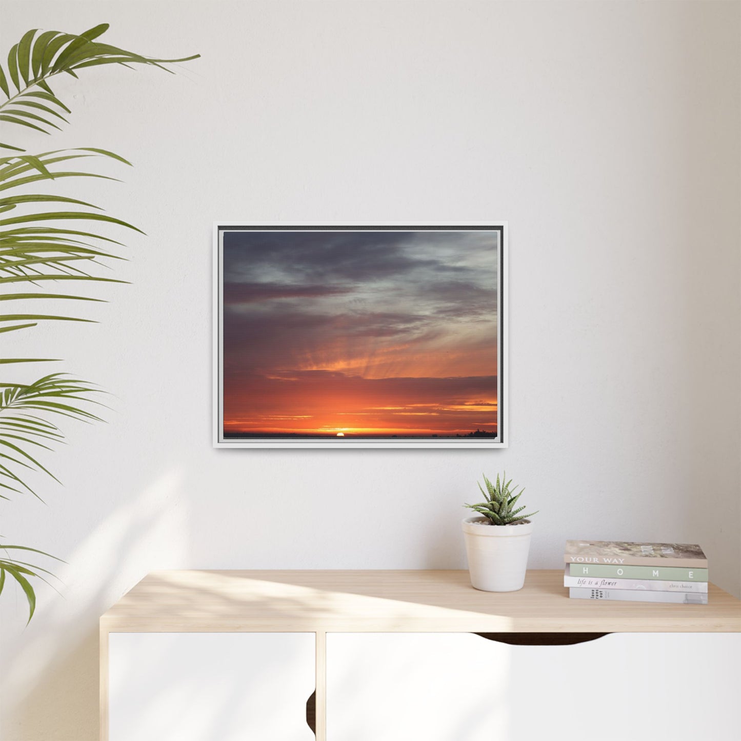 Fiery Horizon - Unique Stretched Canvas Wall Art