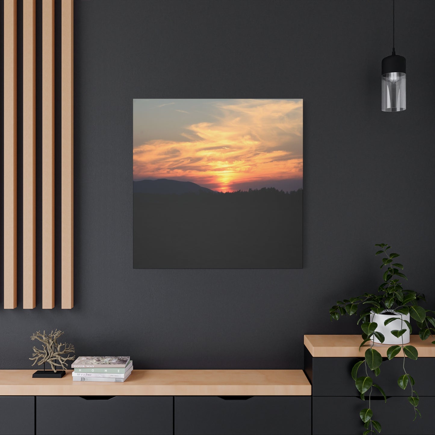 Mountain Twilight - Unique Frameless Canvas Wall Art