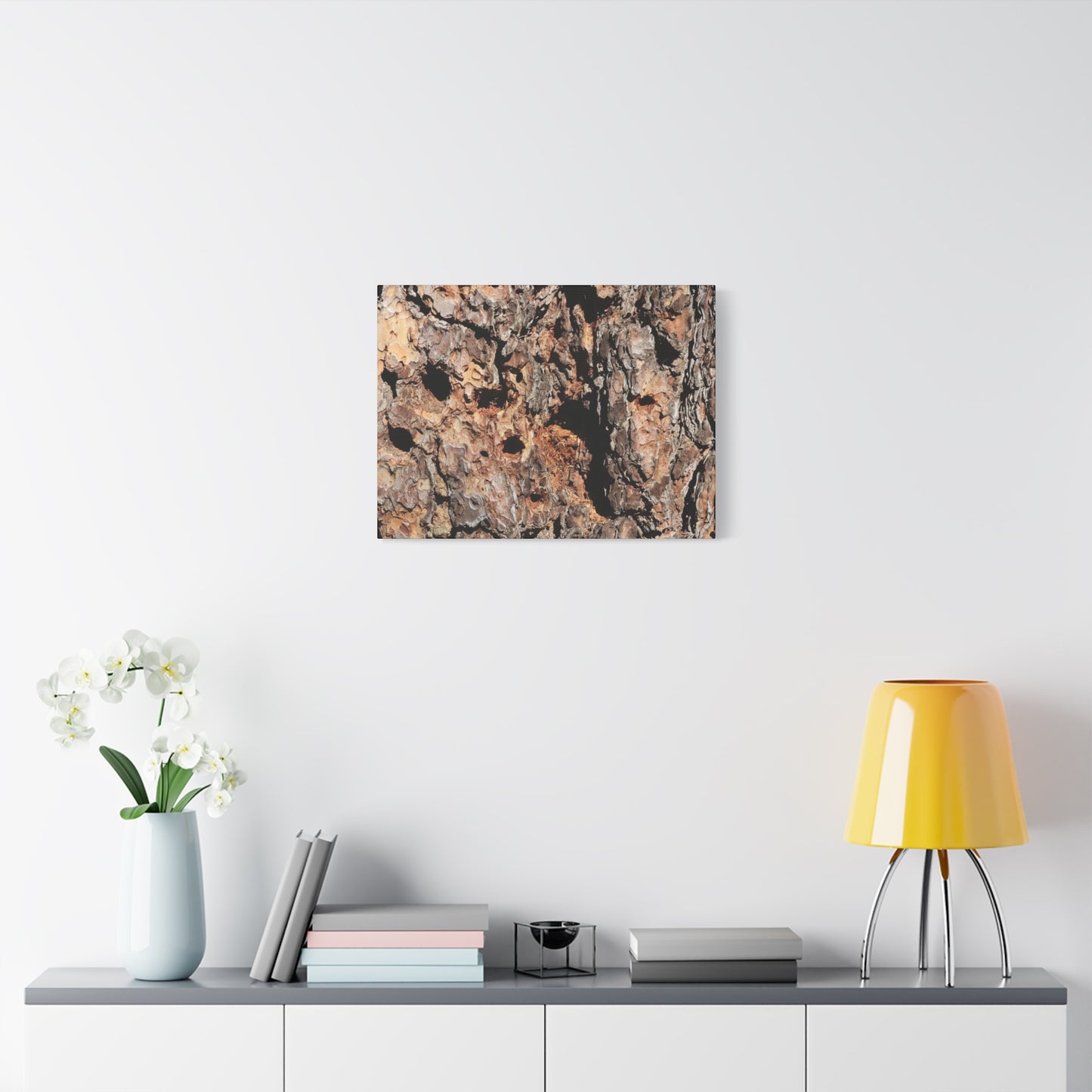 Tree Bark Mosaic - Unique Frameless Canvas Wall Art