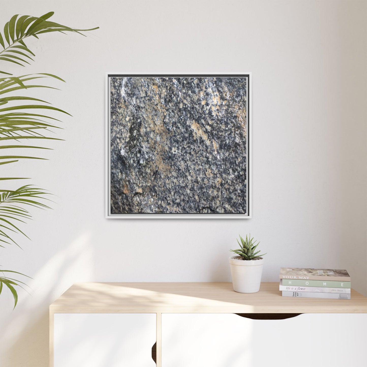 Crystalline Echoes - Unique Stretched Canvas Wall Art