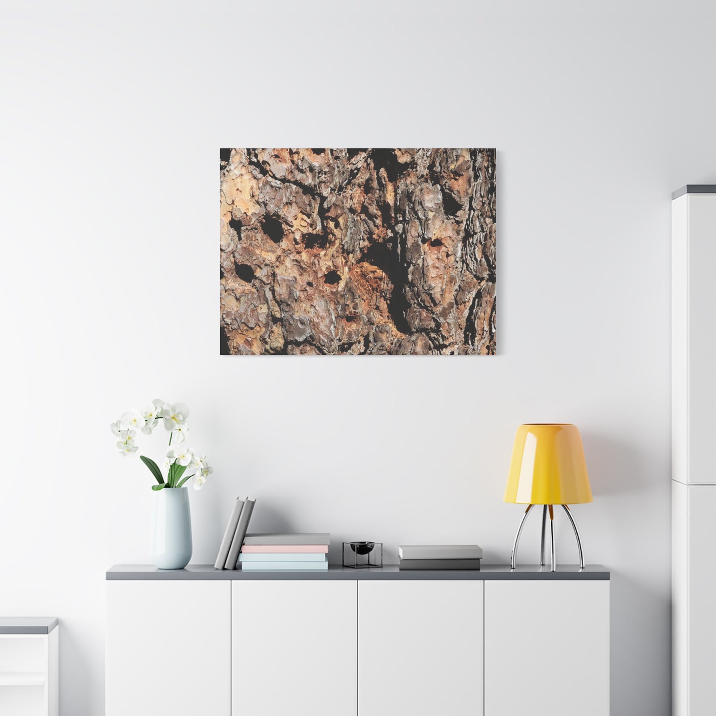 Tree Bark Mosaic - Unique Frameless Canvas Wall Art