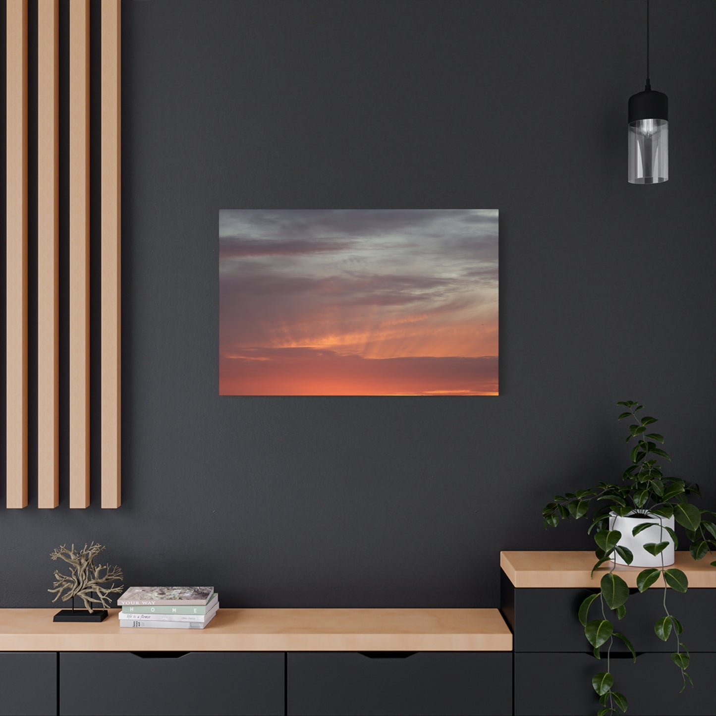 Horizon's Ember - Unique Frameless Canvas Wall Art