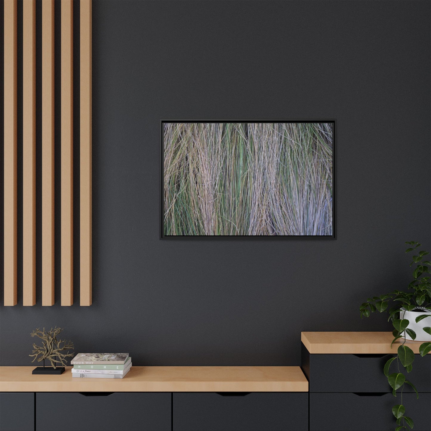Whispers of Silver Grass - Unique Stretched Canvas Wall Art