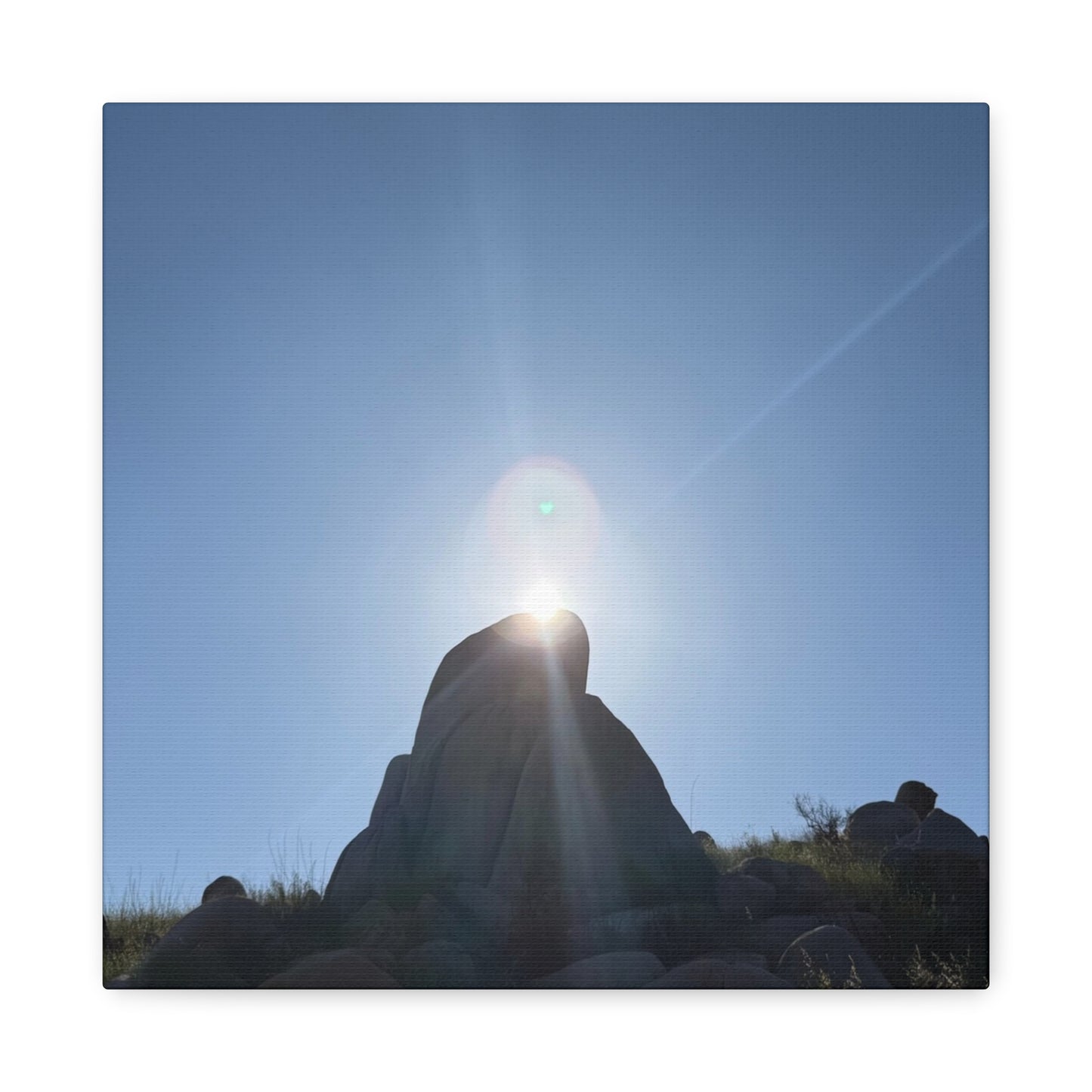 Sunburst Over Stone - Unique Frameless Canvas Wall Art