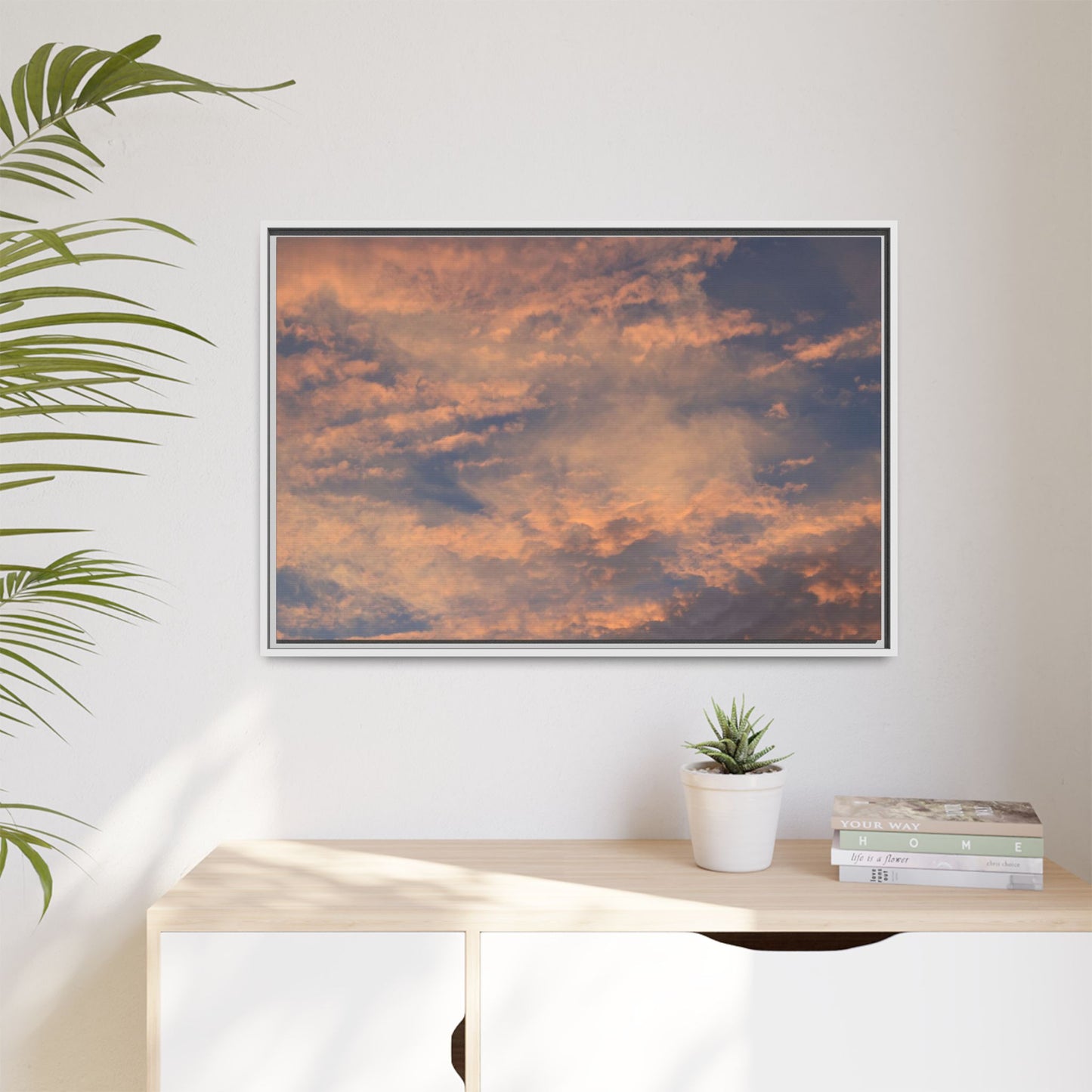 Sunset's Ethereal Canvas - Unique Stretched Canvas Wall Art