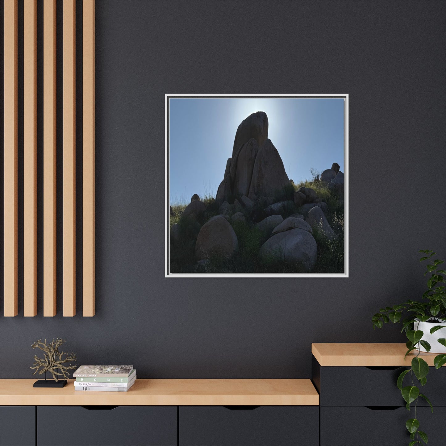 Boulder Silhouette - Unique Stretched Canvas Wall Art