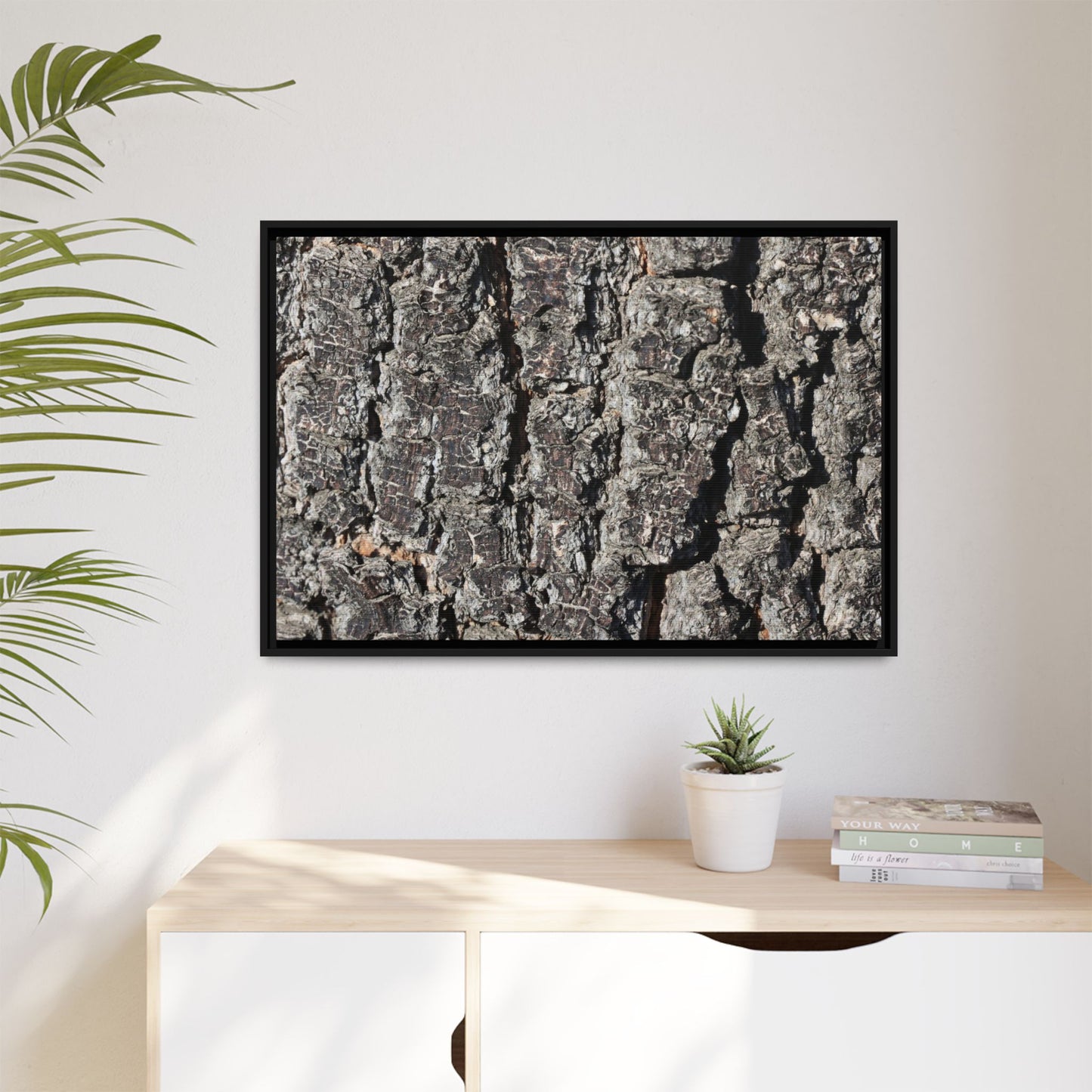 Bark Study in Gray - Unique Stretched Canvas Wall Art