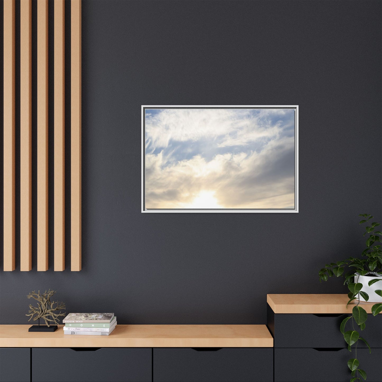 Sky's Ethereal Whisper - Unique Stretched Canvas Wall Art