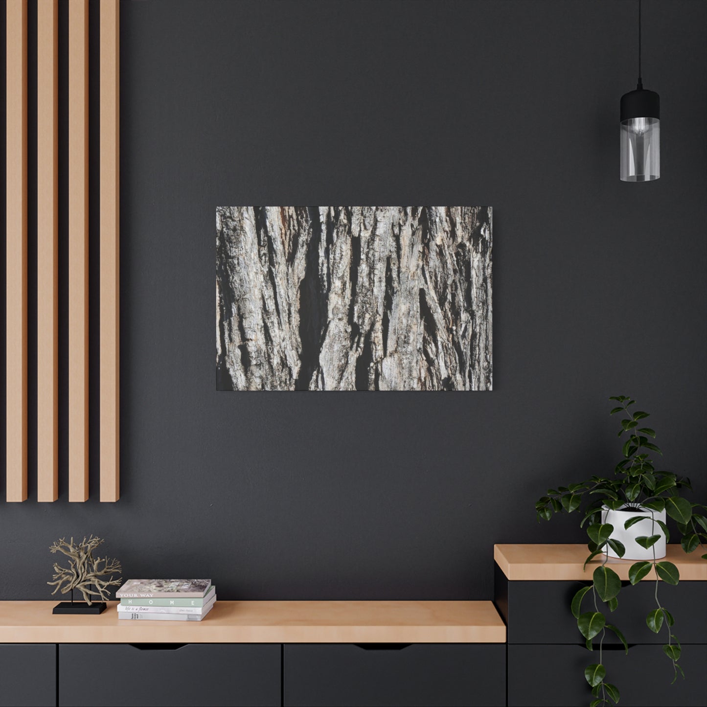 Bark Textures in Monochrome - Unique Frameless Canvas Wall Art