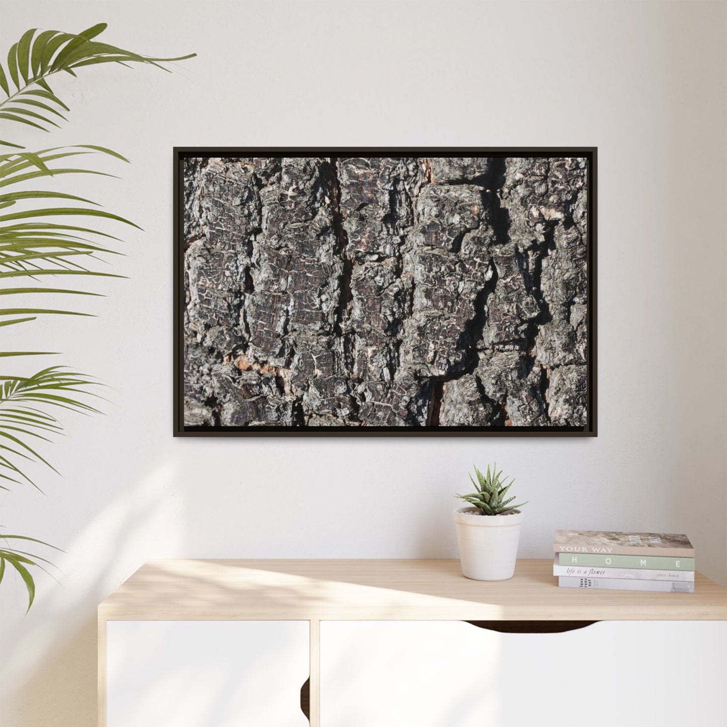 Bark Study in Gray - Unique Stretched Canvas Wall Art