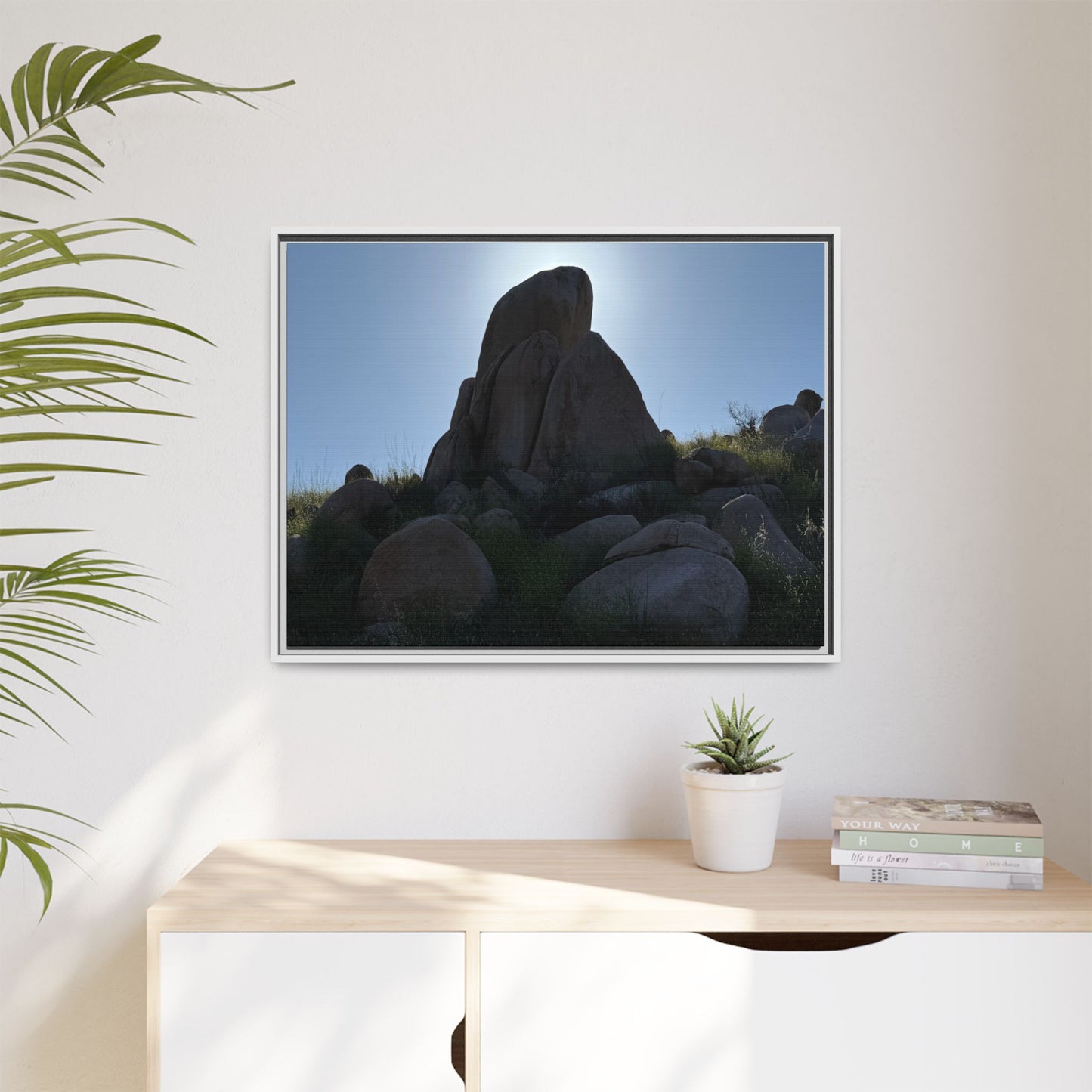 Boulder Silhouette - Unique Stretched Canvas Wall Art