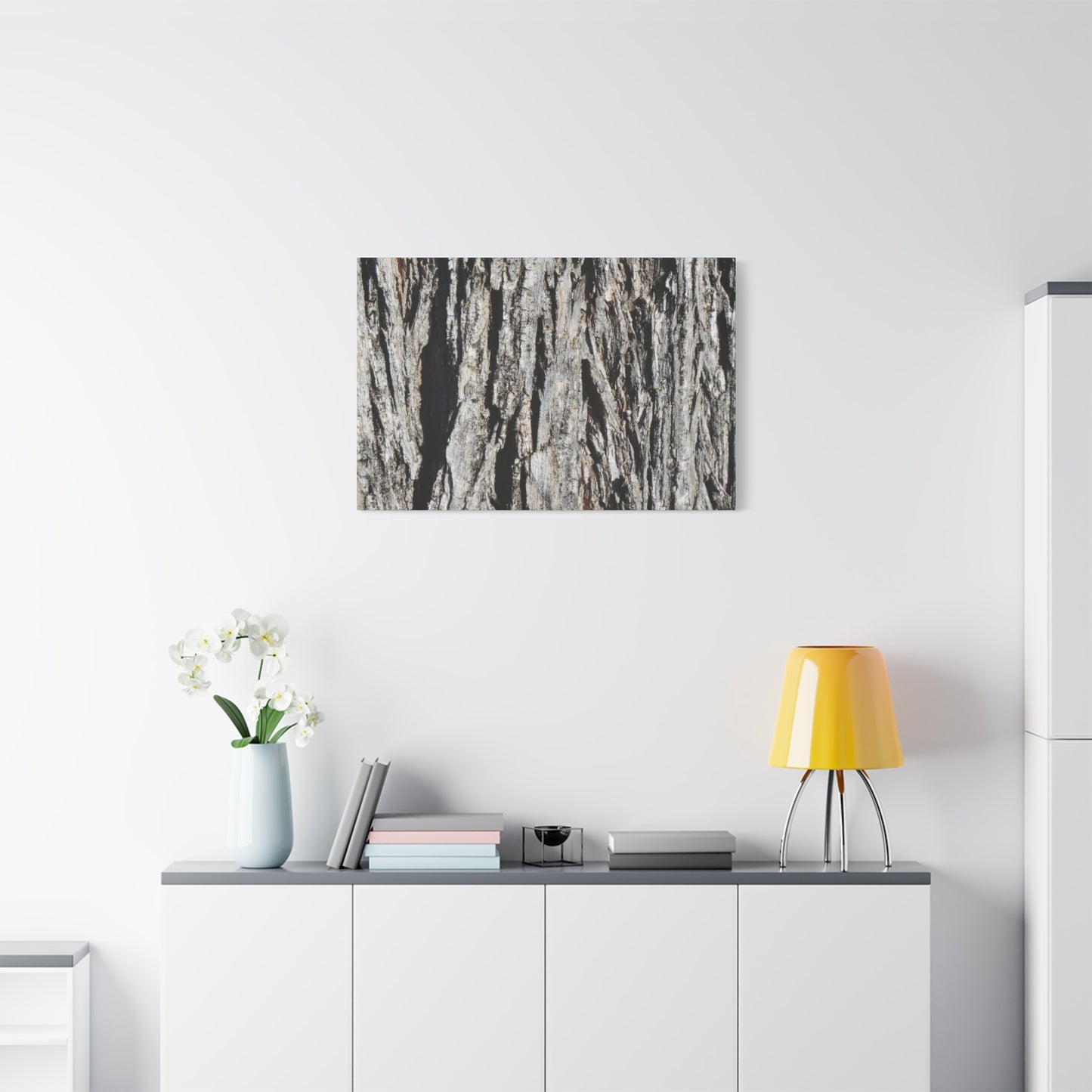 Bark Layers in Monochrome - Unique Frameless Canvas Wall Art