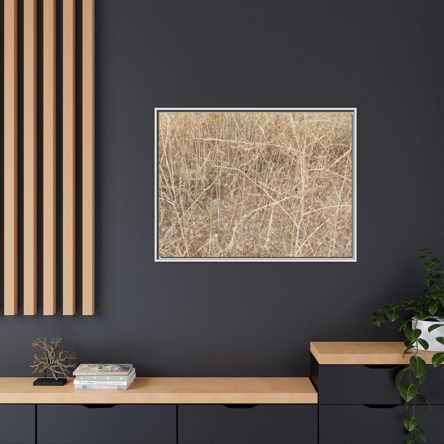 Golden Stalks - Unique Stretched Canvas Wall Art