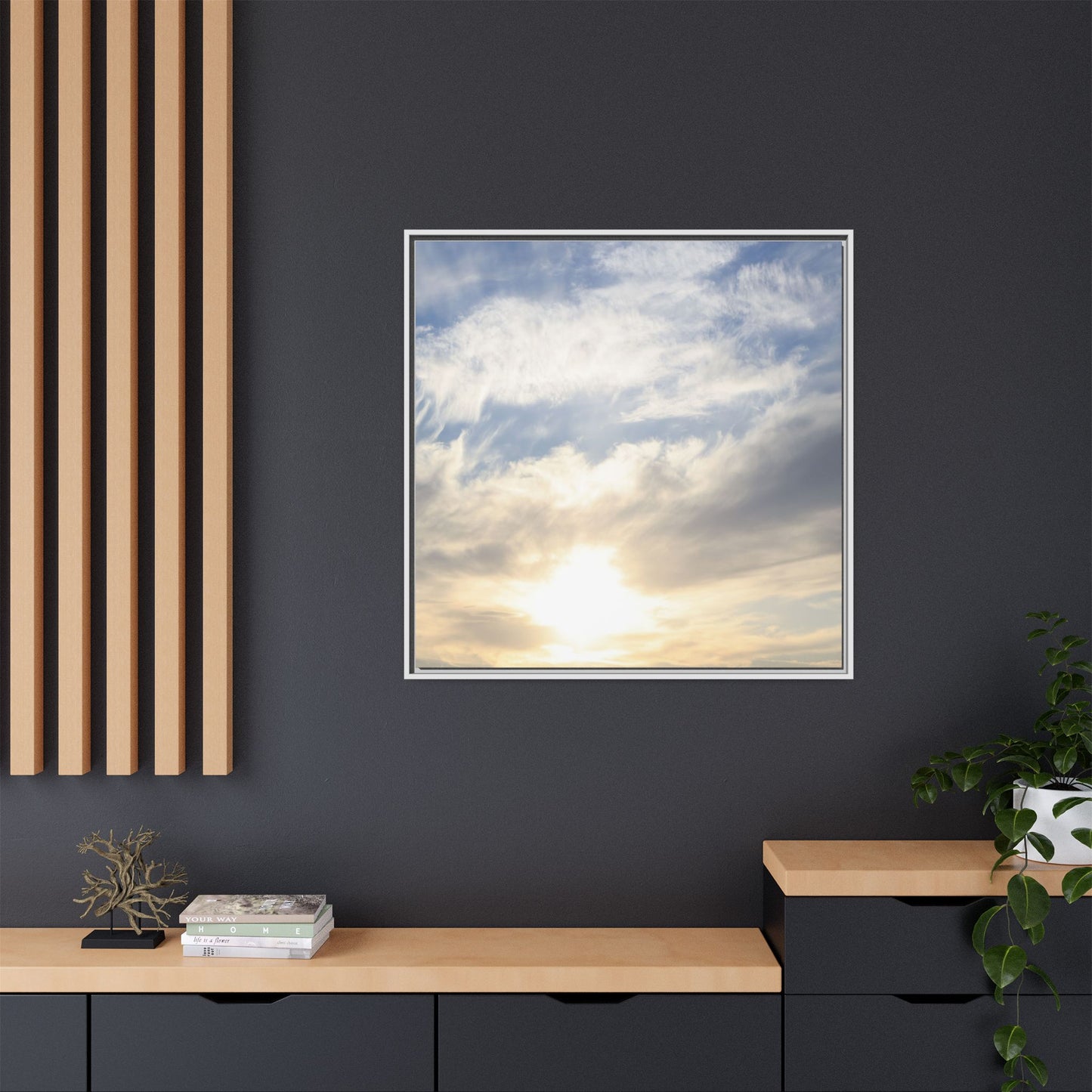 Sky's Ethereal Whisper - Unique Stretched Canvas Wall Art