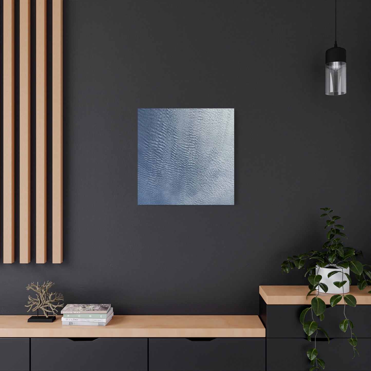 Rippling Echoes of Cerulean Stillness - Unique Frameless Canvas Wall Art