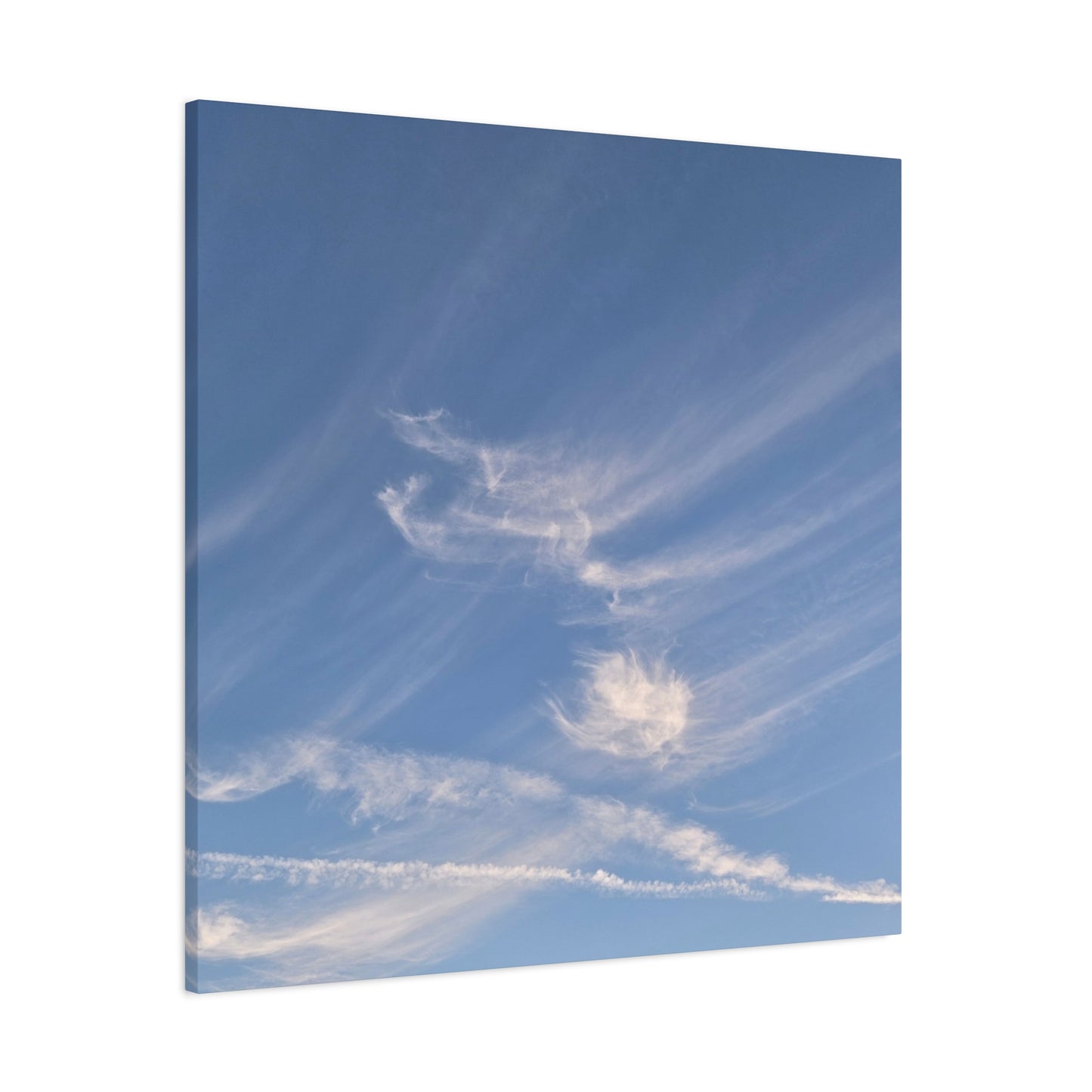 Wispy Whispers of Azure - Unique Frameless Canvas Wall Art
