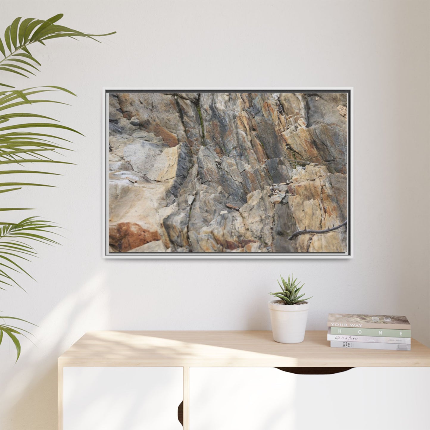 Stone's Silent Symphony - Unique Stretched Canvas Wall Art