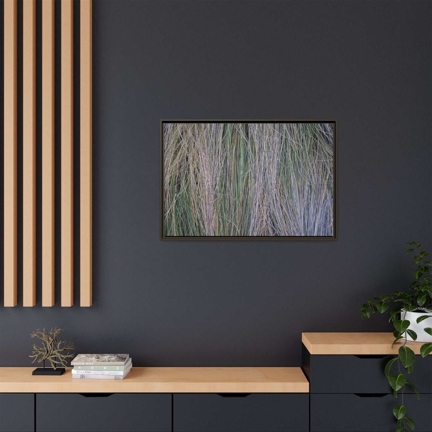 Whispers of Silver Grass - Unique Stretched Canvas Wall Art