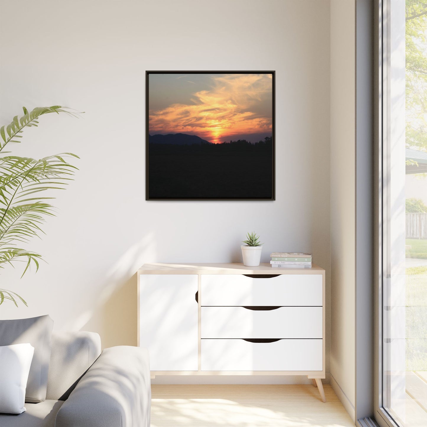 Gilded Horizon - Unique Stretched Canvas Wall Art