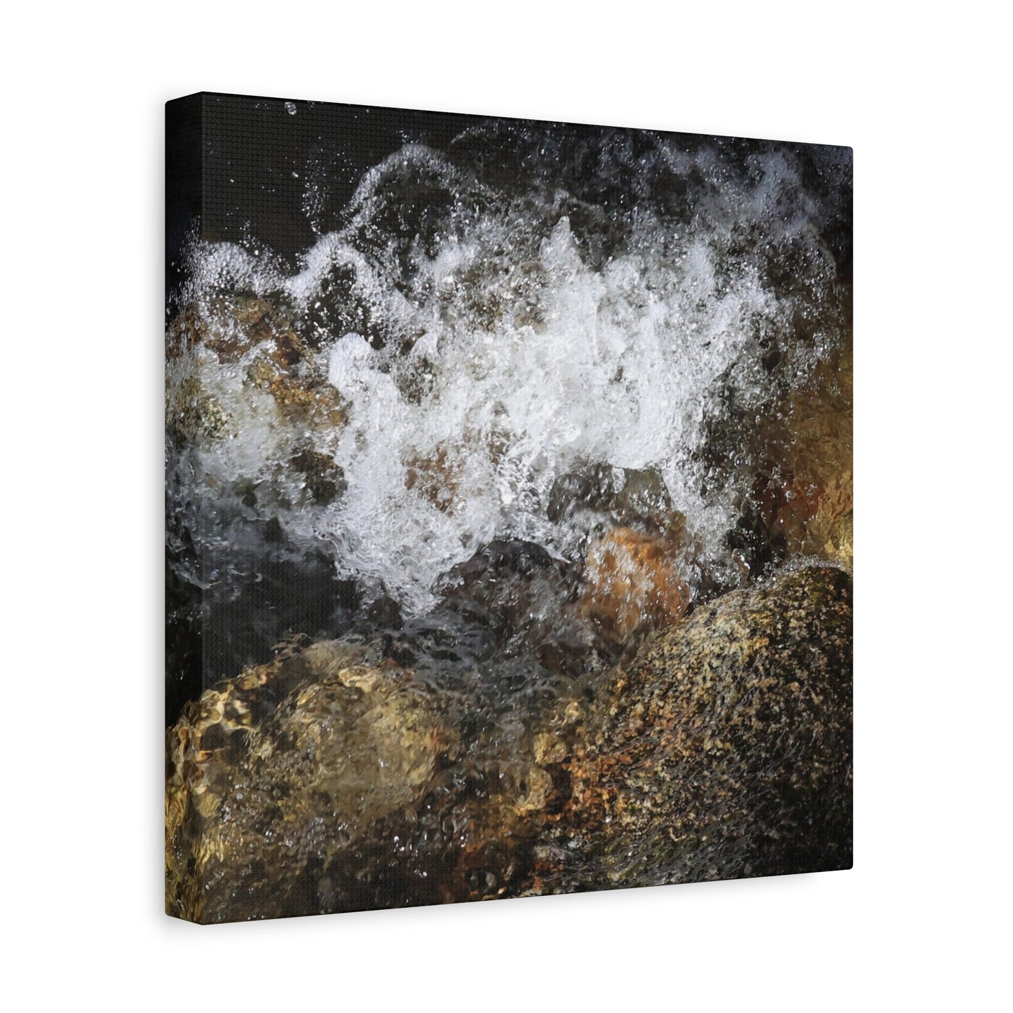 Stone and Surge - Unique Frameless Canvas Wall Art