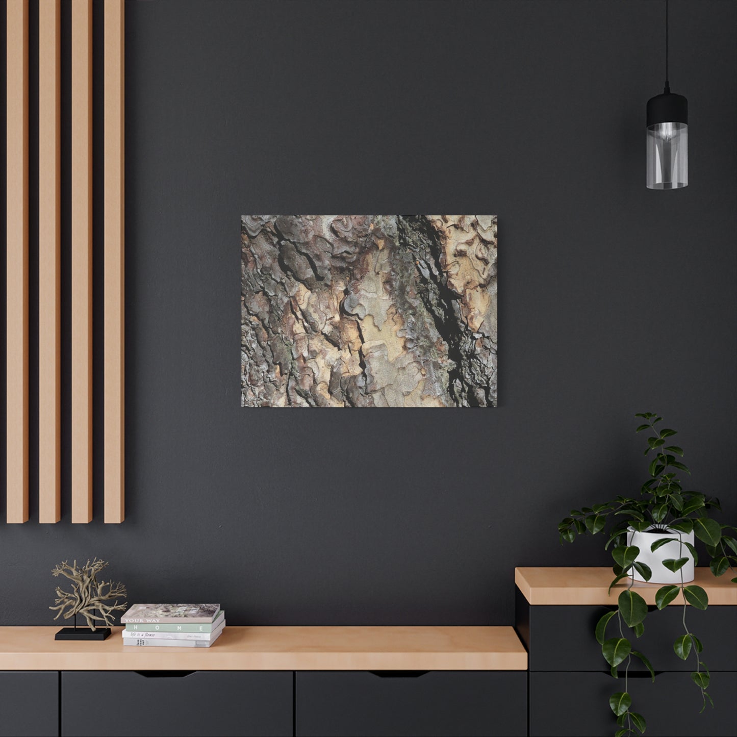Tree Bark Symphony - Unique Frameless Canvas Wall Art