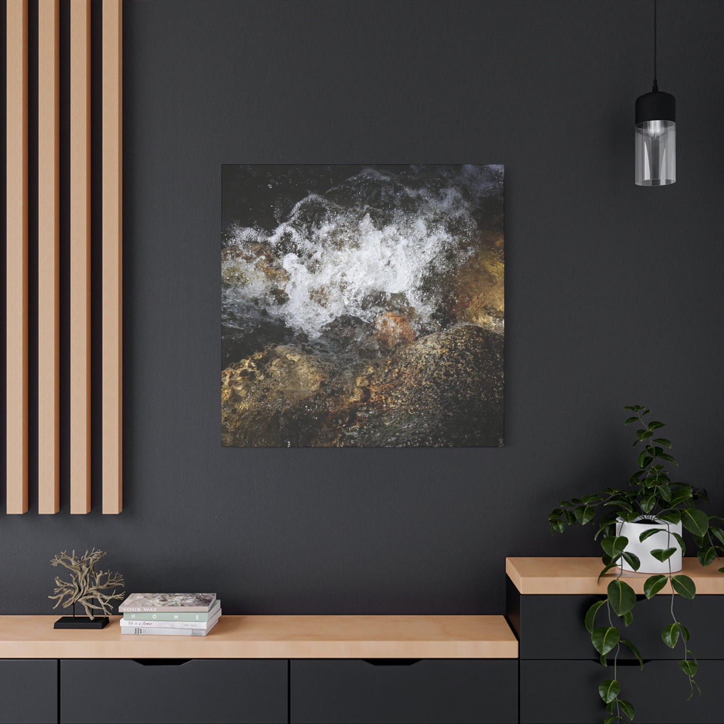 Stone and Surge - Unique Frameless Canvas Wall Art