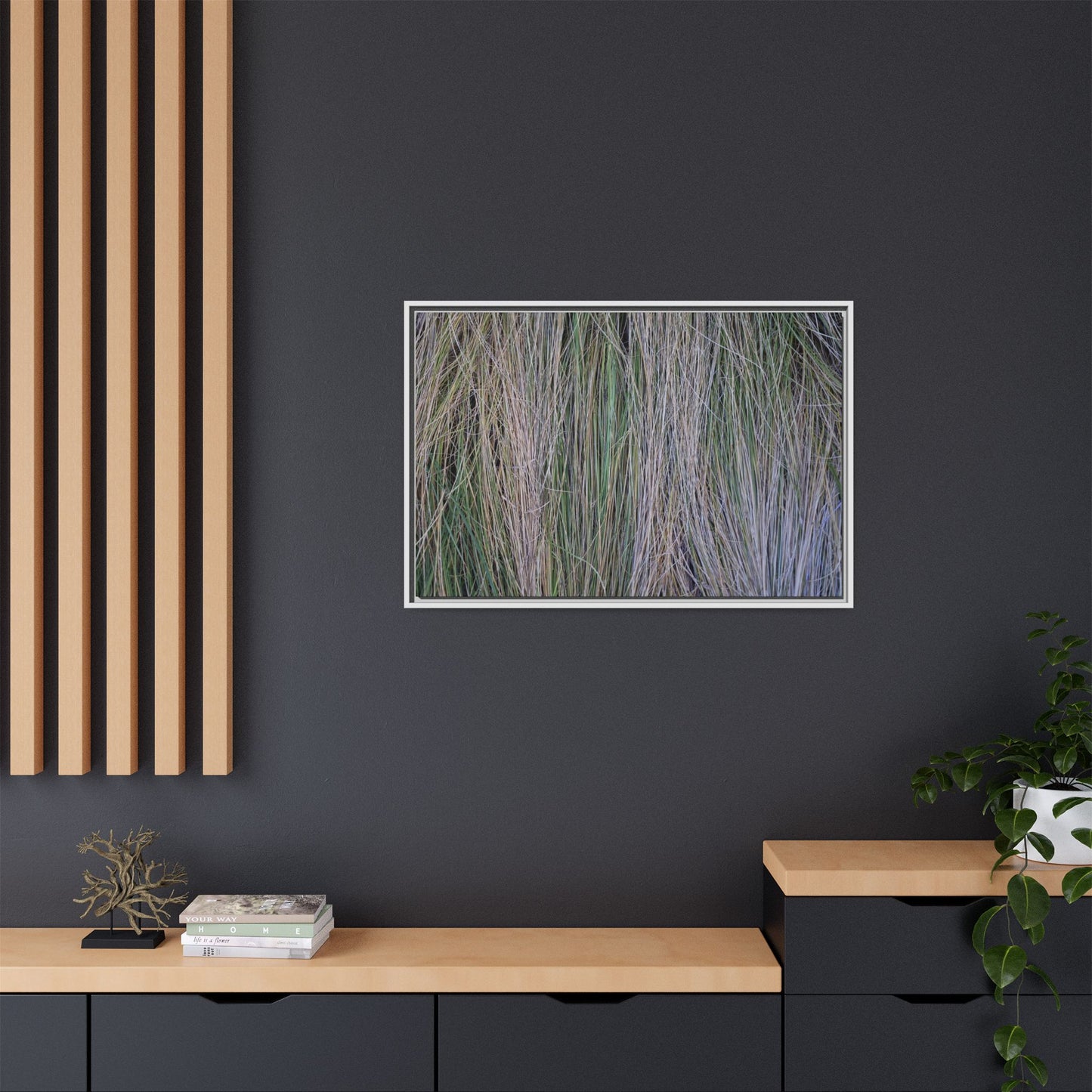 Whispers of Silver Grass - Unique Stretched Canvas Wall Art
