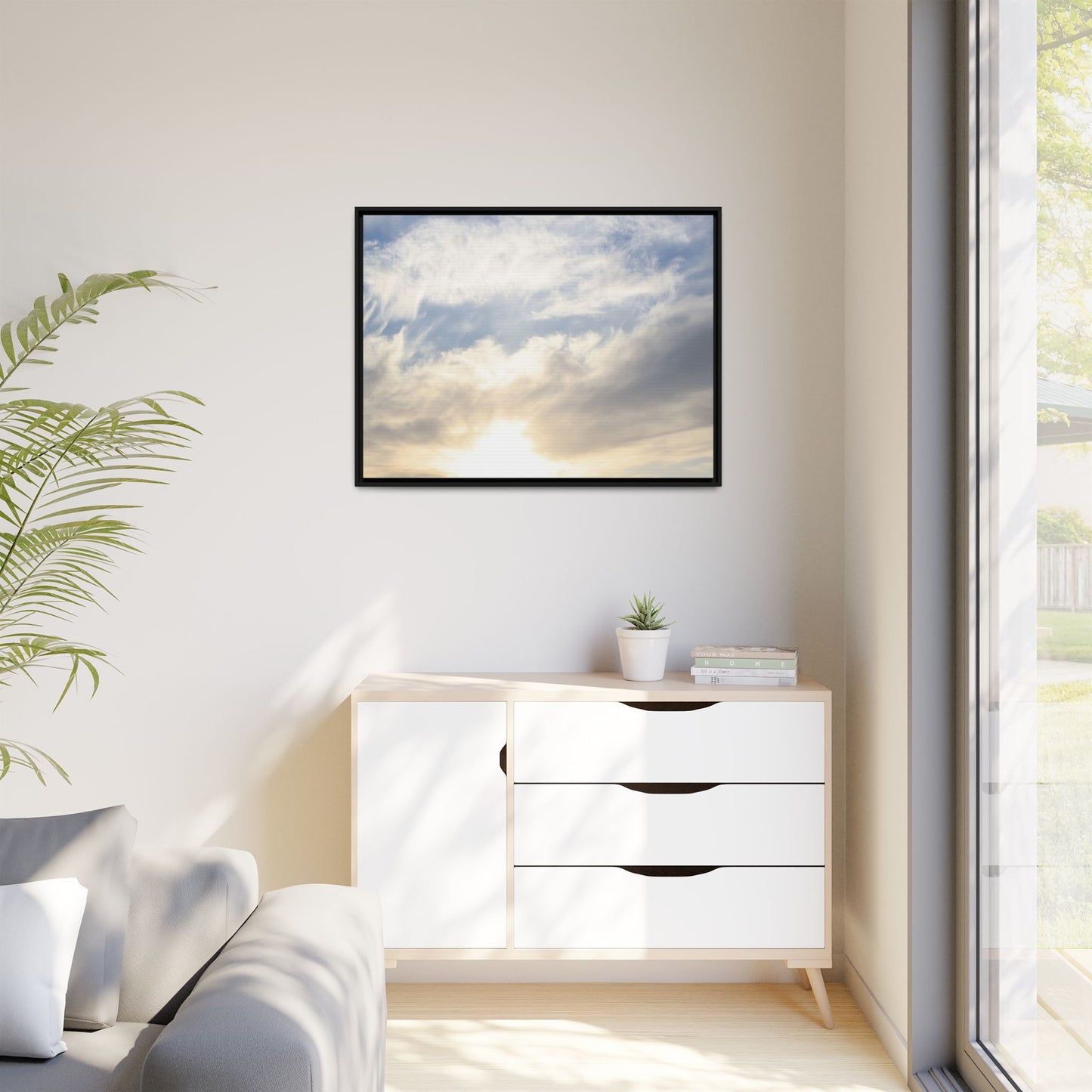 Sky's Ethereal Whisper - Unique Stretched Canvas Wall Art