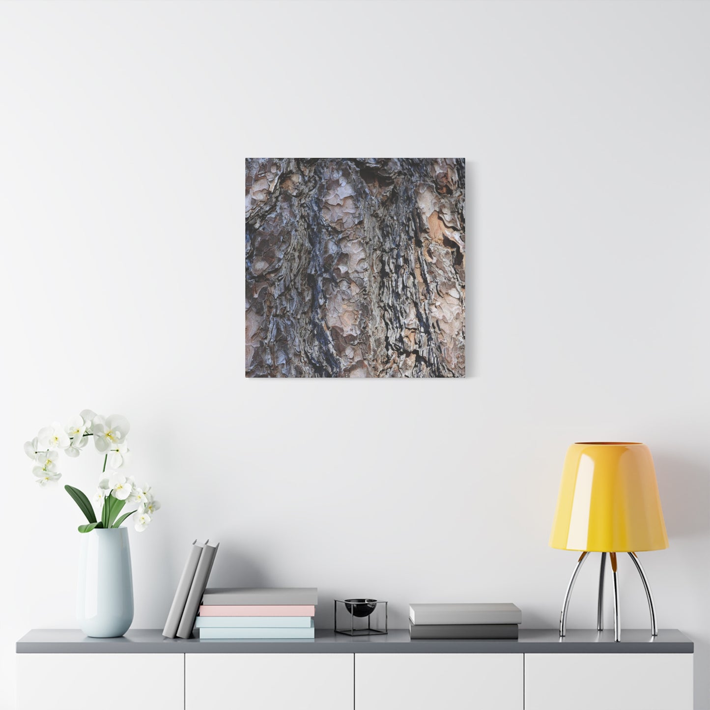 Bark's Rugged Symphony - Unique Frameless Canvas Wall Art