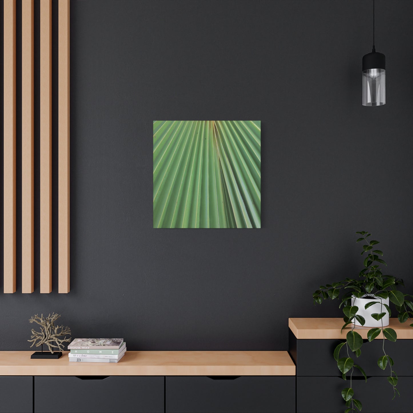 Fan of Green - Unique Frameless Canvas Wall Art