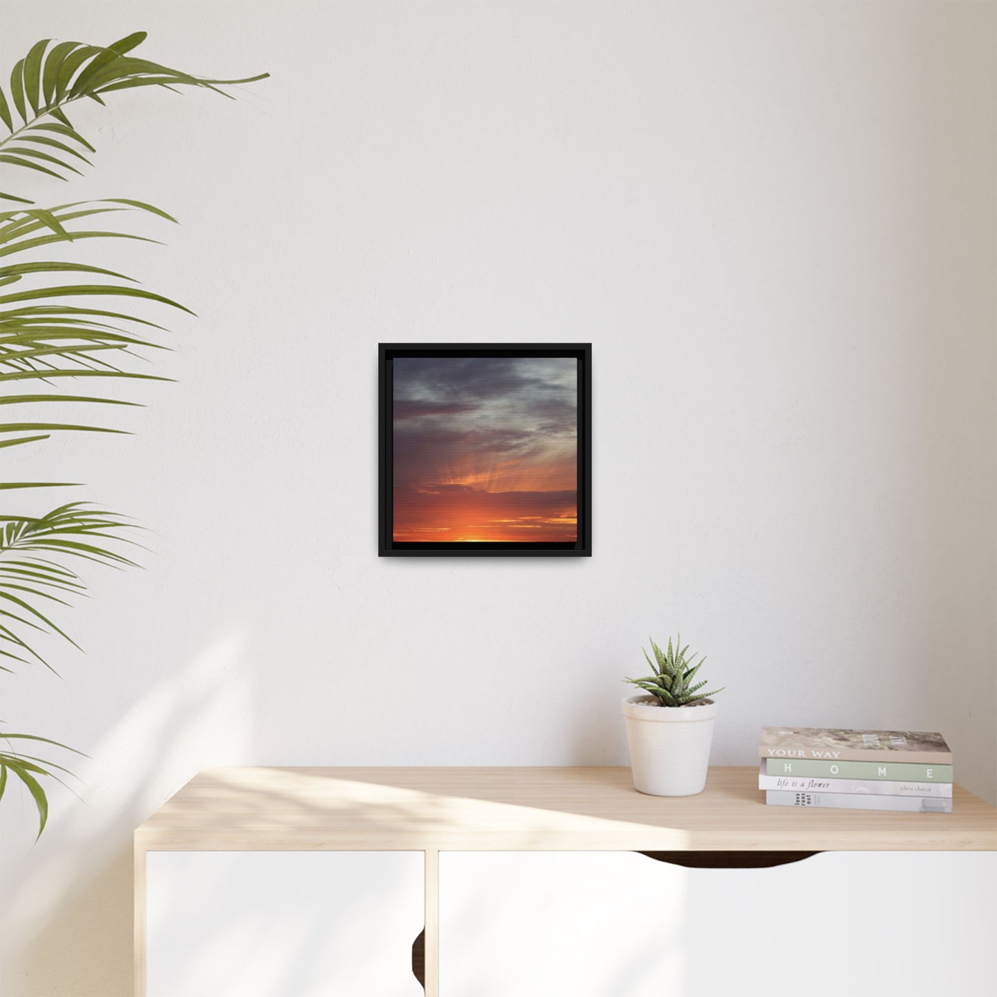 Fiery Horizon - Unique Stretched Canvas Wall Art