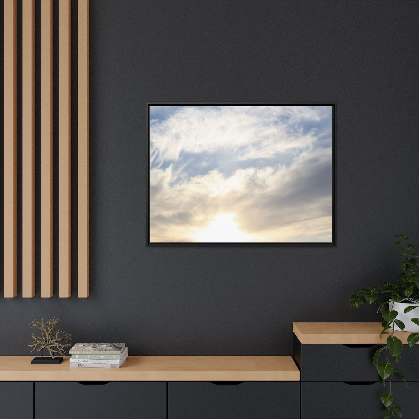 Sky's Ethereal Whisper - Unique Stretched Canvas Wall Art