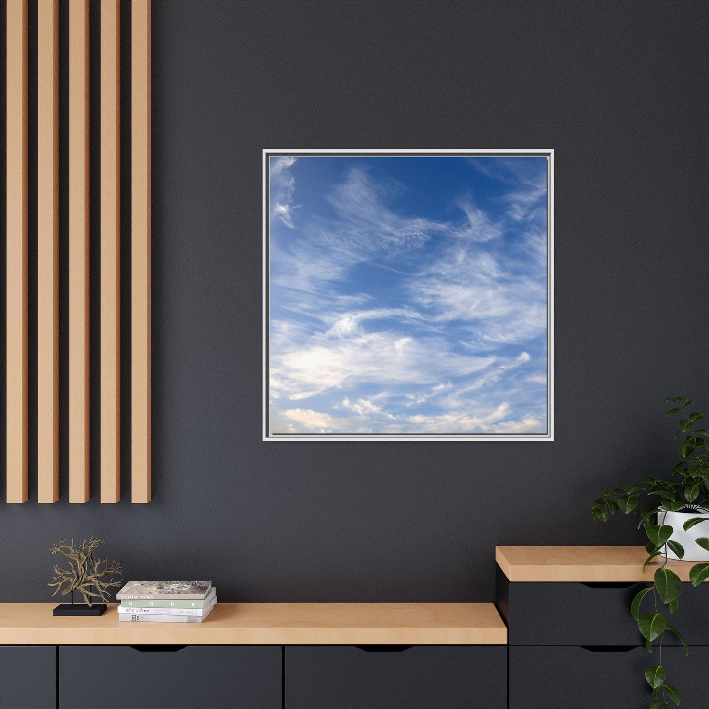 Ethereal Blue Tapestry - Unique Stretched Canvas Wall Art
