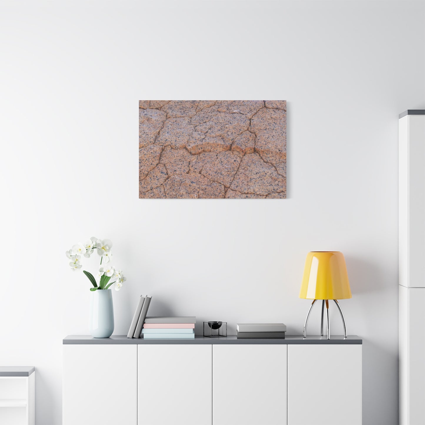 Cracked Earth's Whispers - Unique Frameless Canvas Wall Art