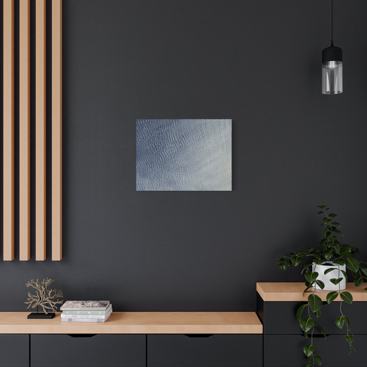 Undulating Whispers of Cerulean - Unique Frameless Canvas Wall Art