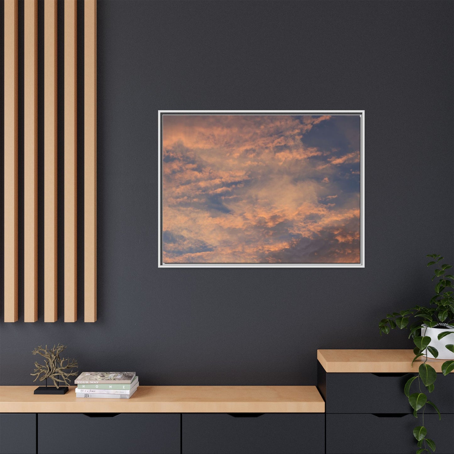 Sunset's Ethereal Canvas - Unique Stretched Canvas Wall Art