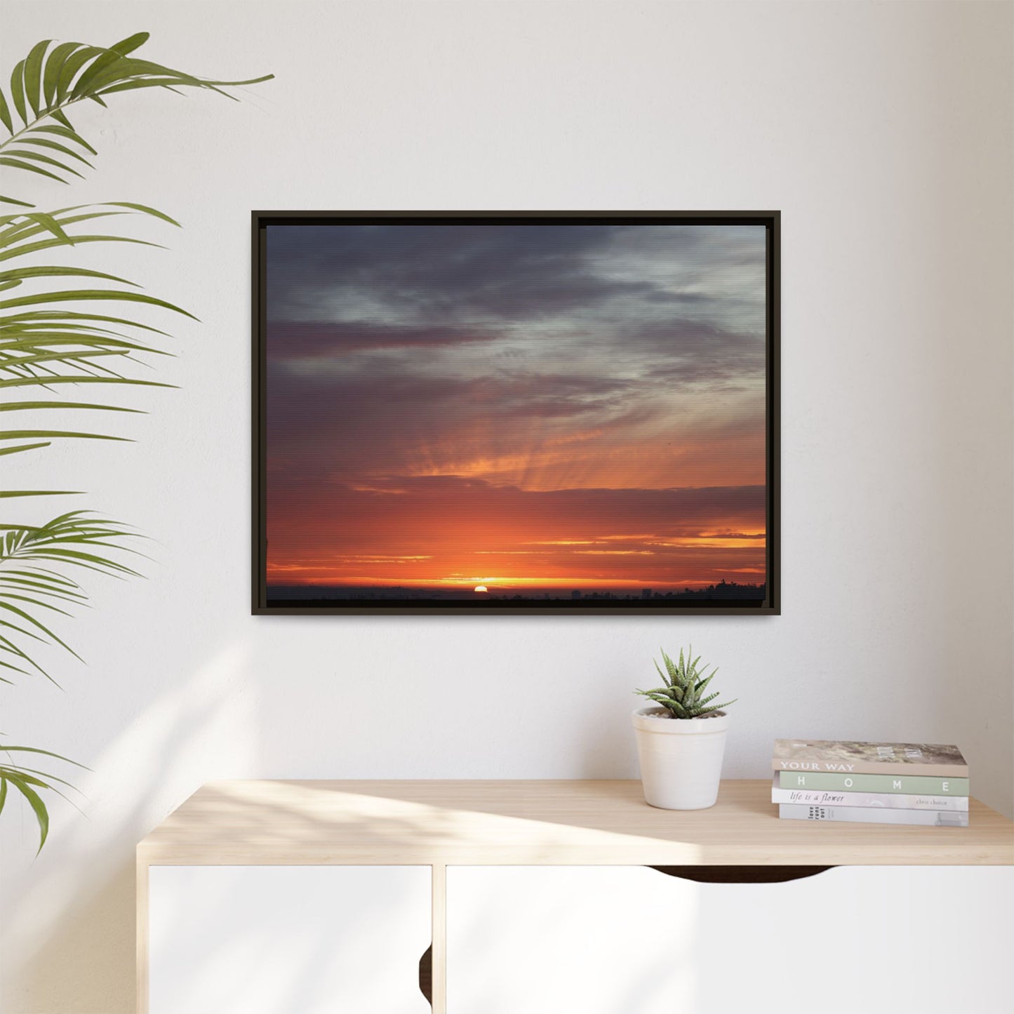 Fiery Horizon - Unique Stretched Canvas Wall Art