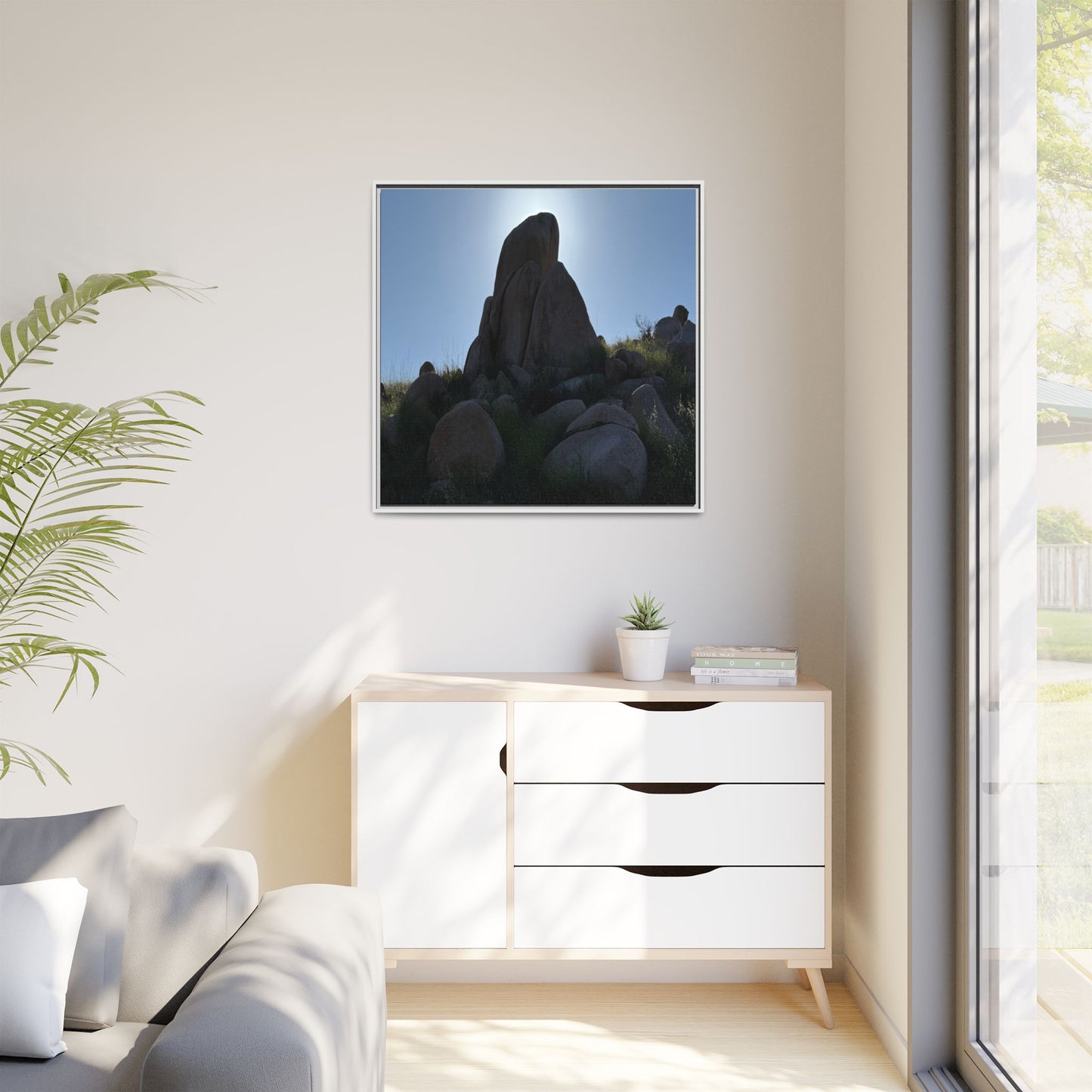 Boulder Silhouette - Unique Stretched Canvas Wall Art