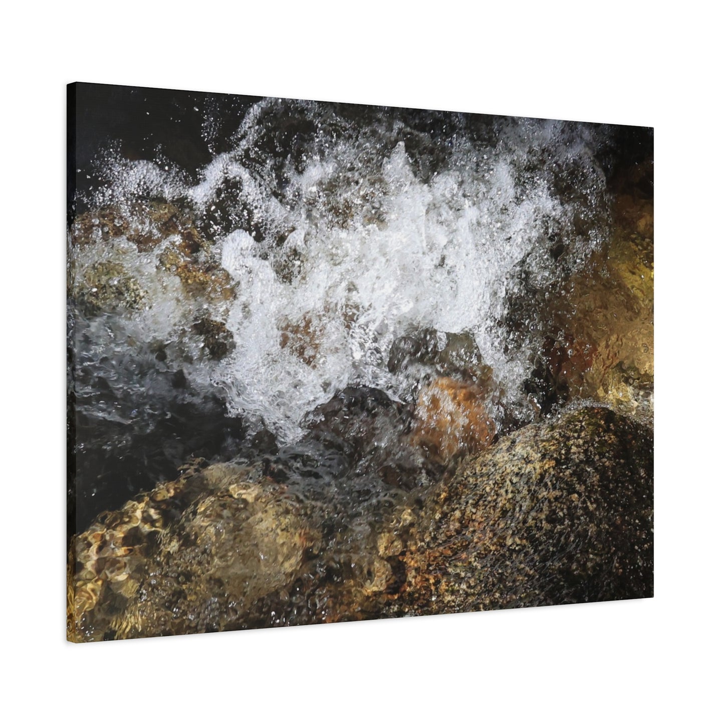 Stone and Surge - Unique Frameless Canvas Wall Art