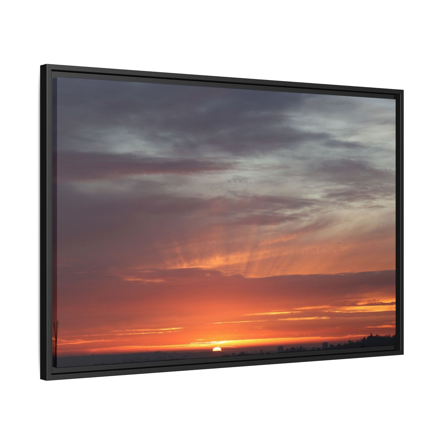 Fiery Horizon - Unique Stretched Canvas Wall Art