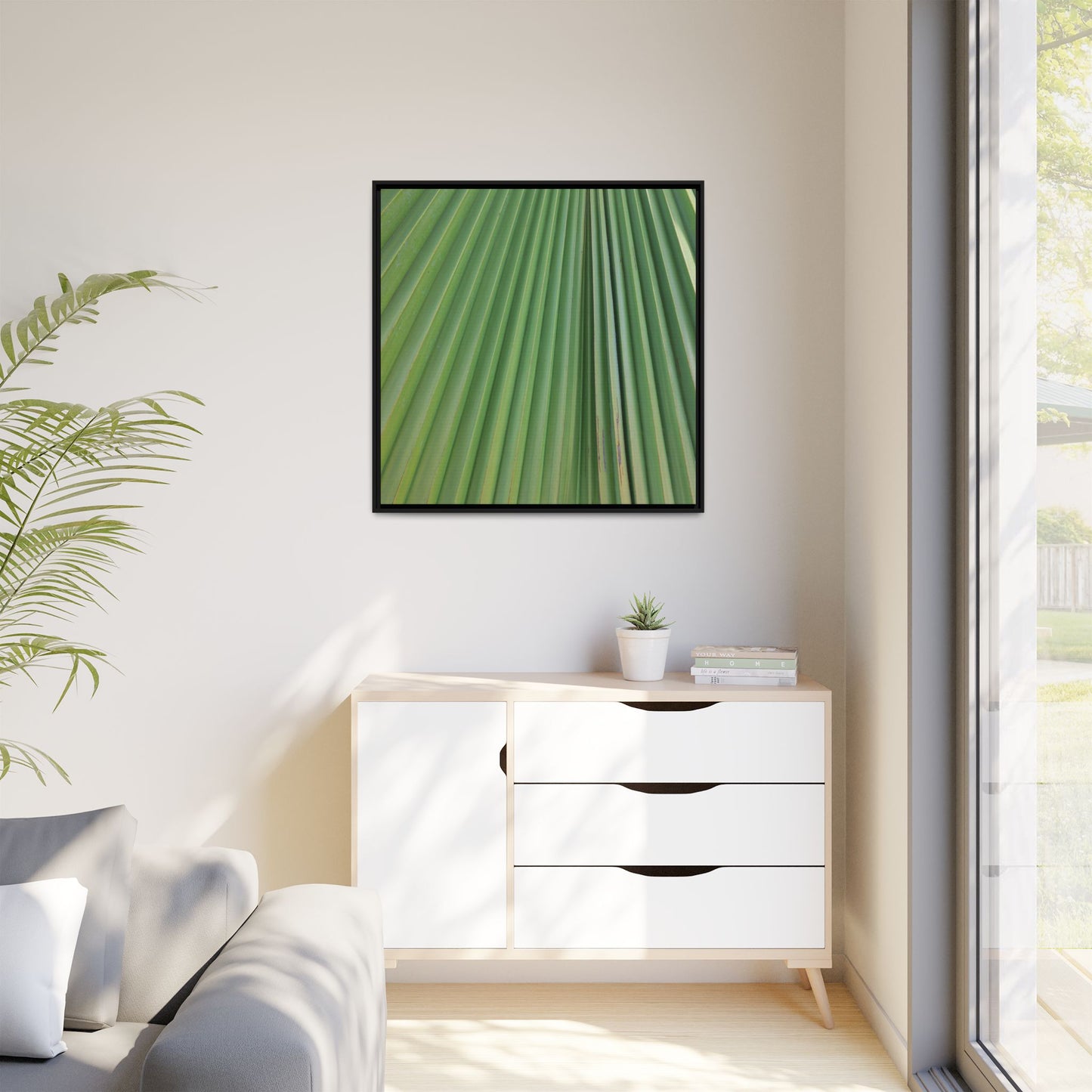 Emerald Rays - Unique Stretched Canvas Wall Art