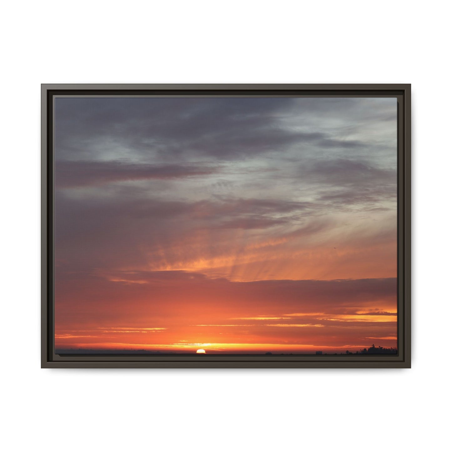 Fiery Horizon - Unique Stretched Canvas Wall Art
