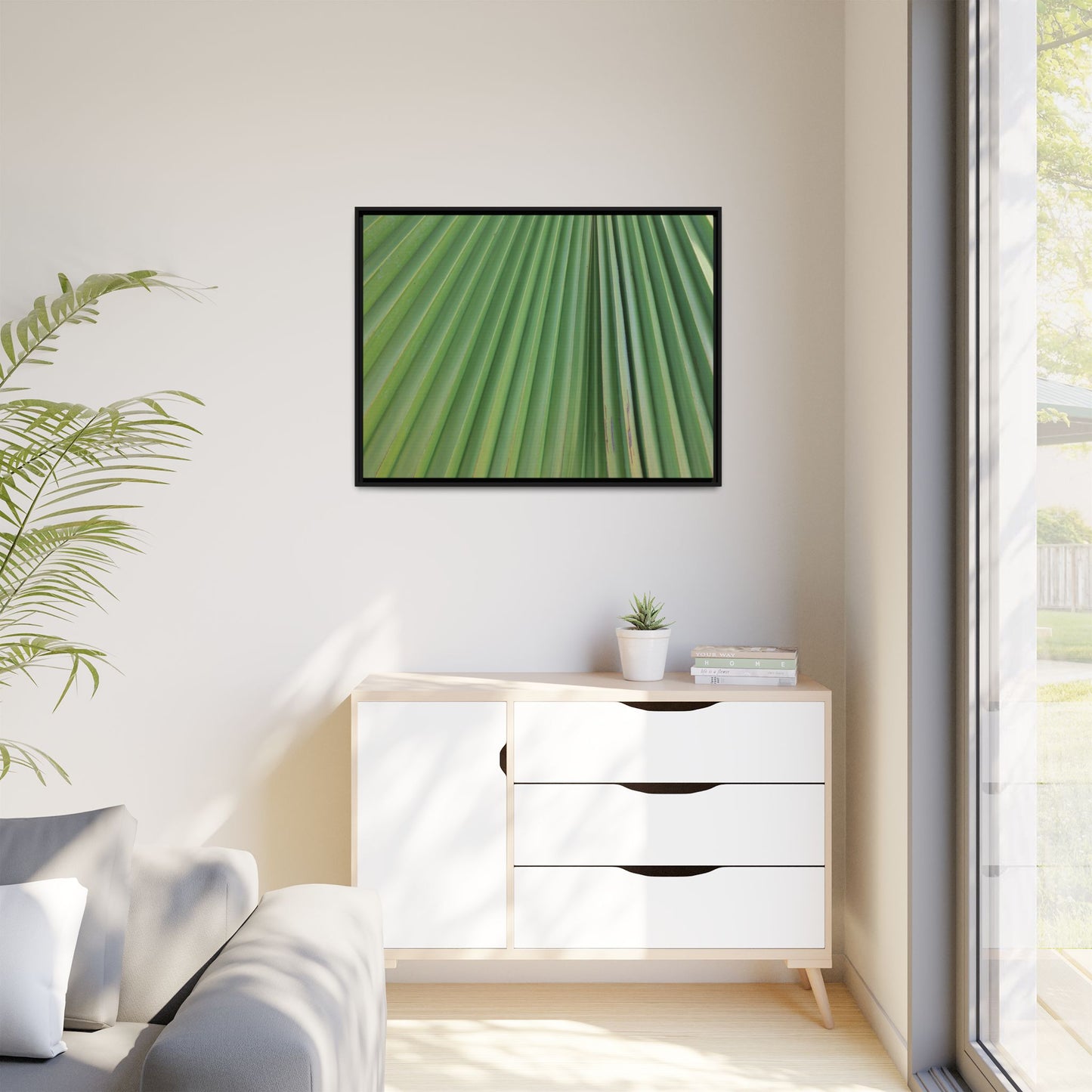 Emerald Rays - Unique Stretched Canvas Wall Art